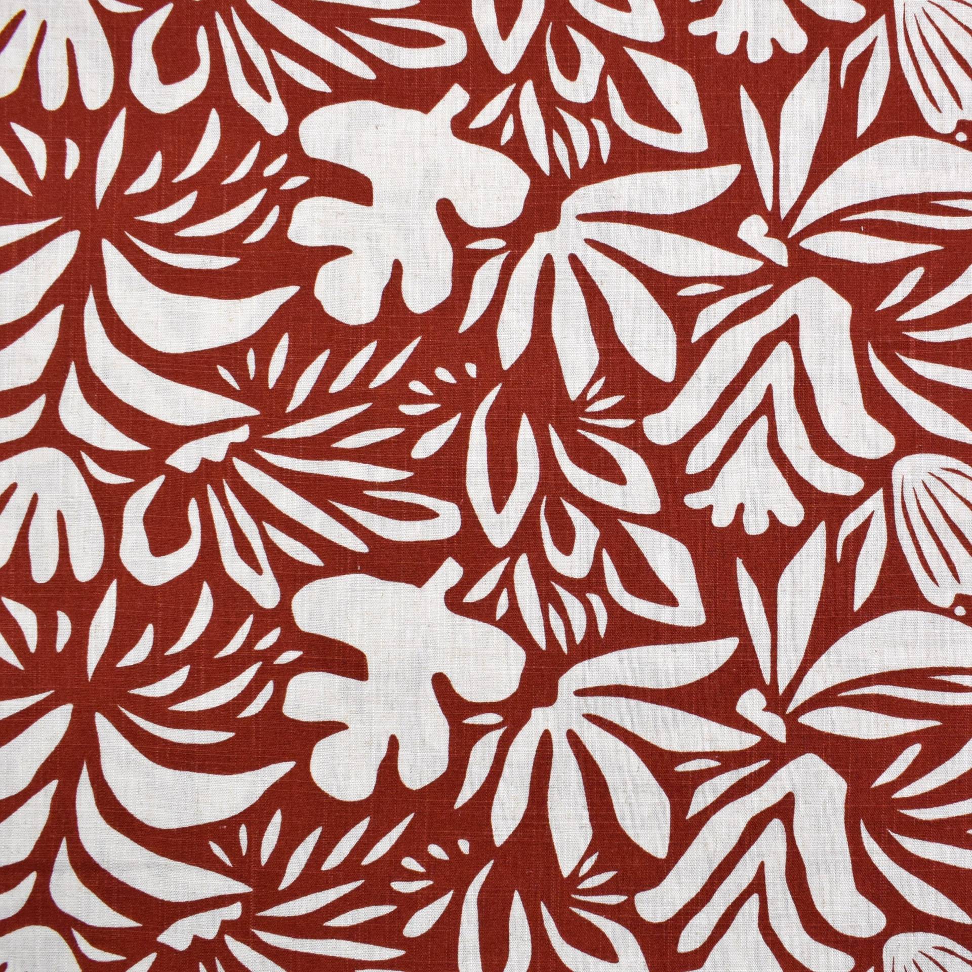 Viskose Leinen Blumen, rostrot von Stoffe Hemmers