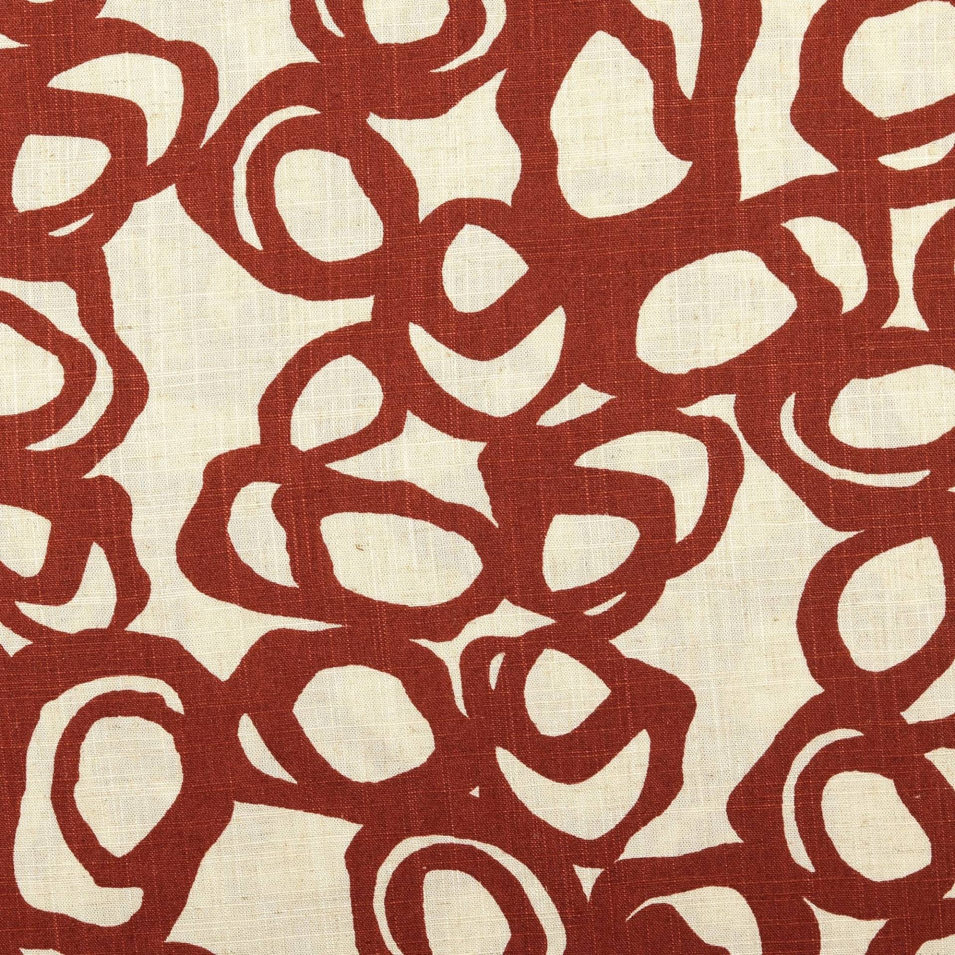 Viskose Leinen Circles, rostrot von Stoffe Hemmers