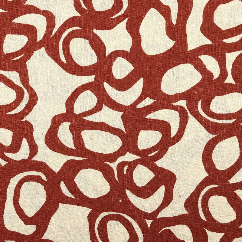 Viskose Leinen Circles, rostrot von Stoffe Hemmers