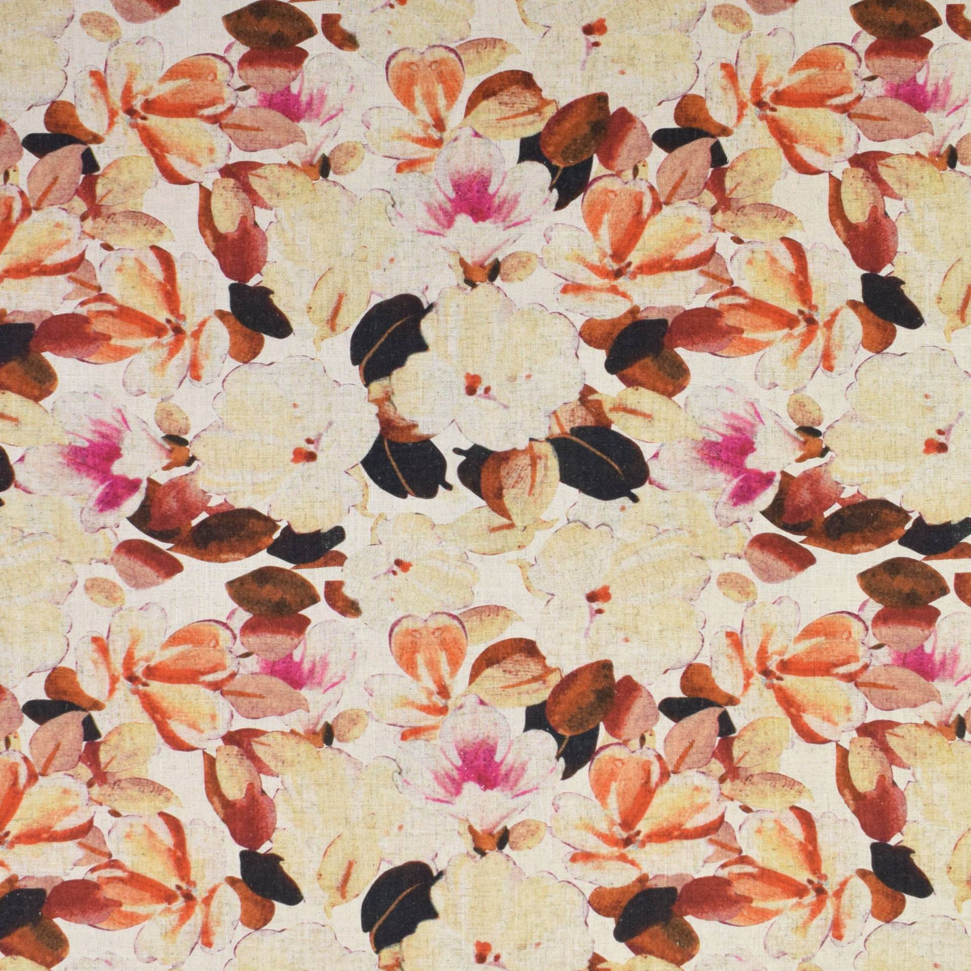 Viskose Leinen Flower Love, terracotta Viskose Leinen Flower Love, terracotta von Stoffe Hemmers