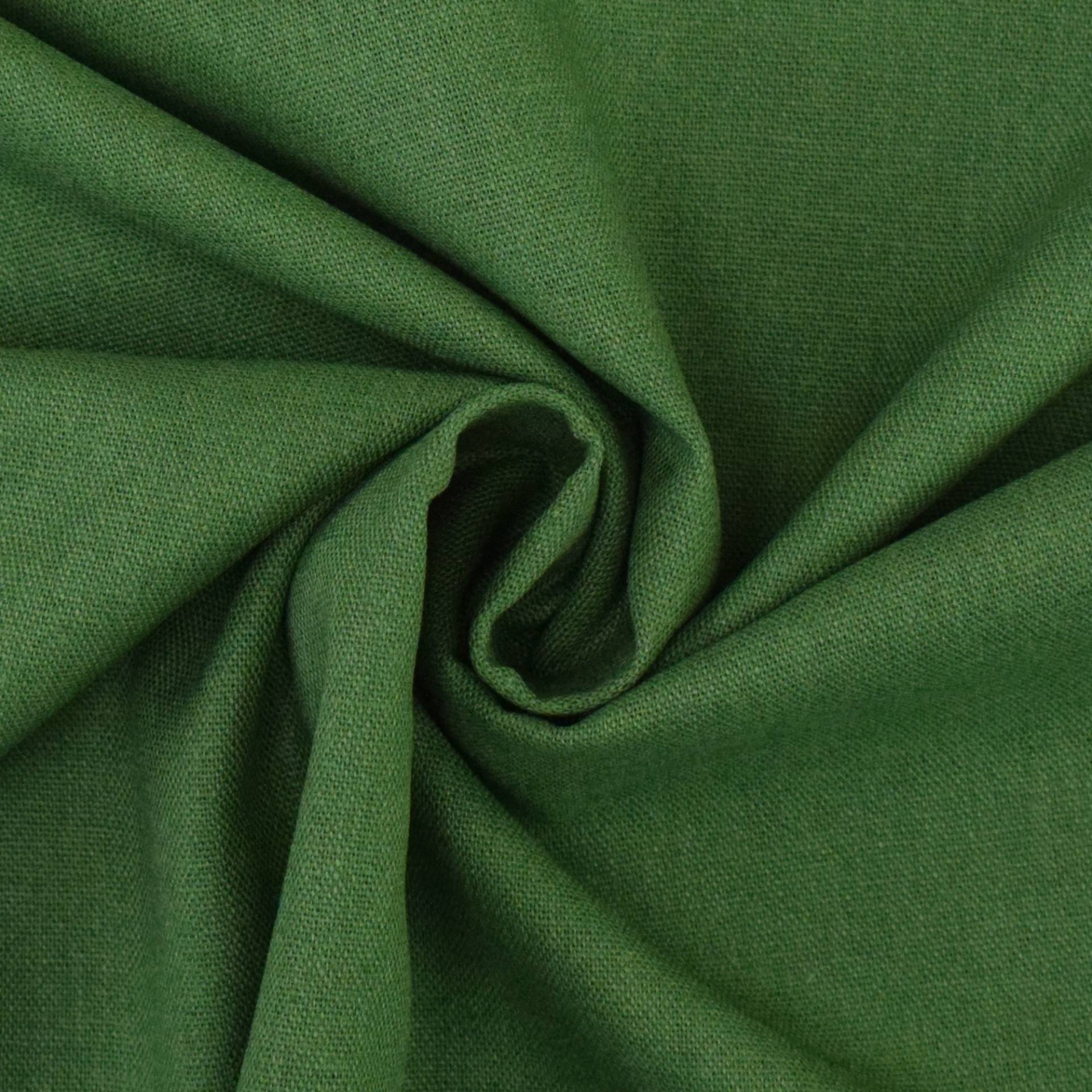 Viskose Leinen Mix Uni, dunkelgrün von Stoffe Hemmers