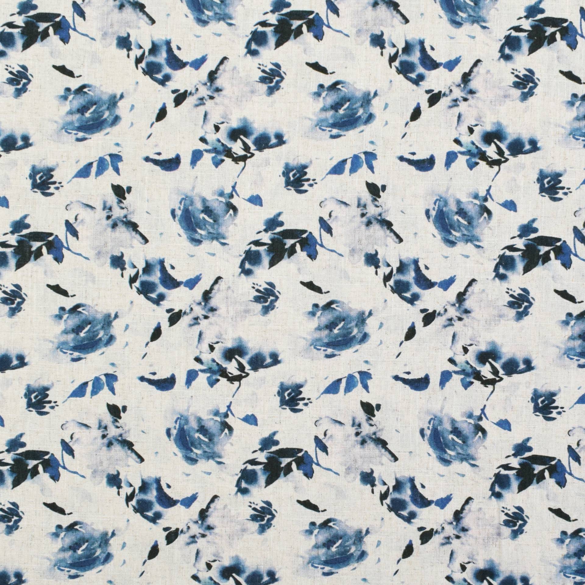 Viskose Leinen Rose Dream, blau Viskose Leinen Rose Dream, blau von Stoffe Hemmers