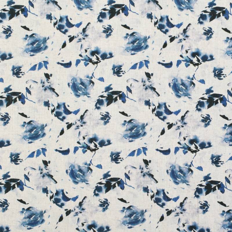 Viskose Leinen Rose Dream, blau von Stoffe Hemmers