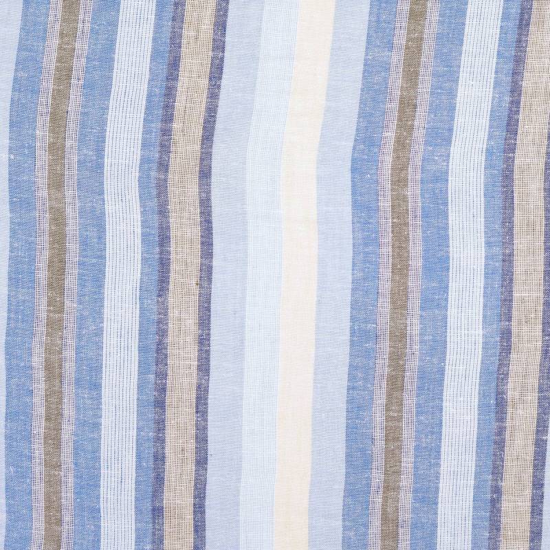 Viskose Leinen Simple Stripes, blau von Stoffe Hemmers