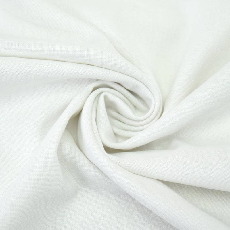 Viskose Leinen Mix Uni, weiß von Stoffe Hemmers