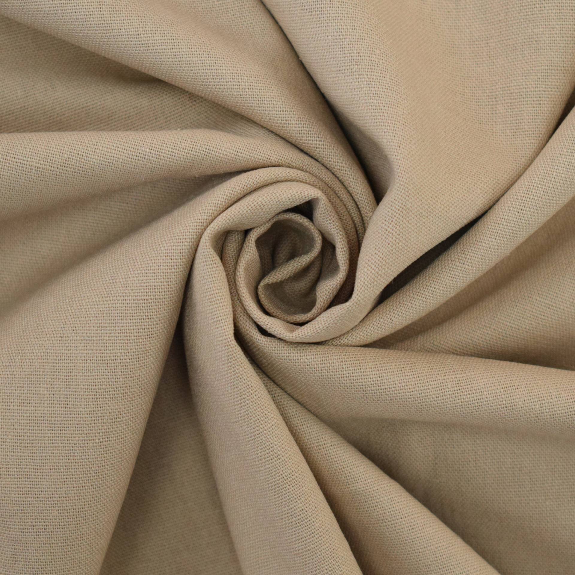 Viskose Leinen Mix Uni, beige von Stoffe Hemmers