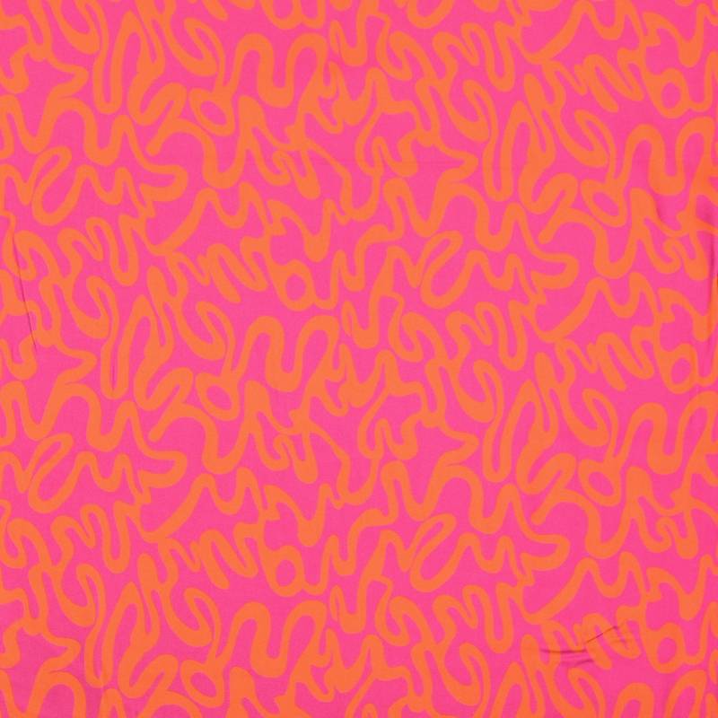 Viskose Satin Abstract, pink von Stoffe Hemmers