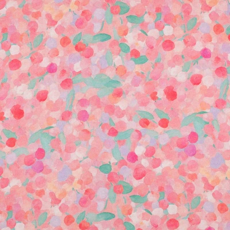 Viskose Satin Abstract Dots, rosa von Stoffe Hemmers