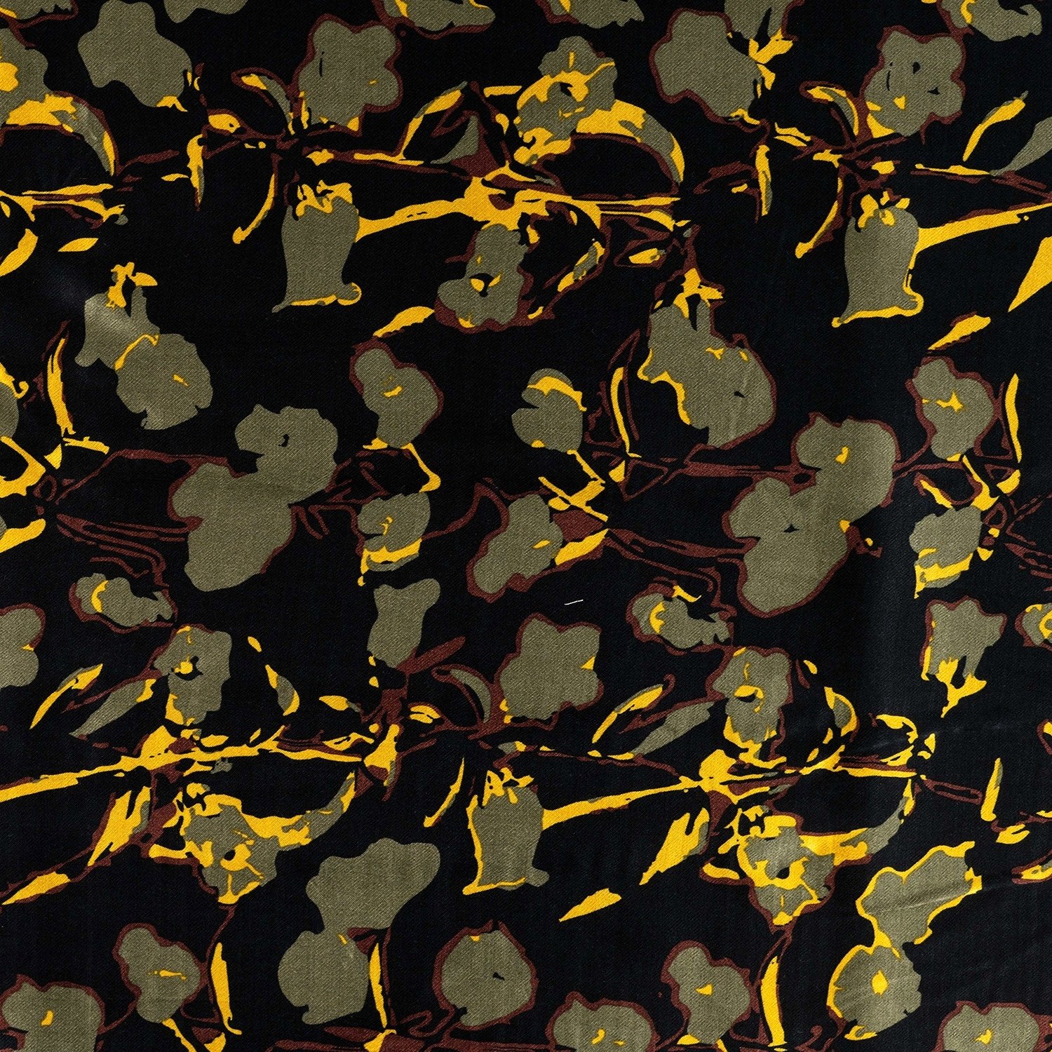Viskose Satin Abstract Flowers, olivgrün Viskose Satin Abstract Flowers, olivgrün von Stoffe Hemmers