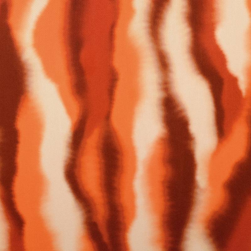 Viskose Satin Batik Stripes, orange von Stoffe Hemmers