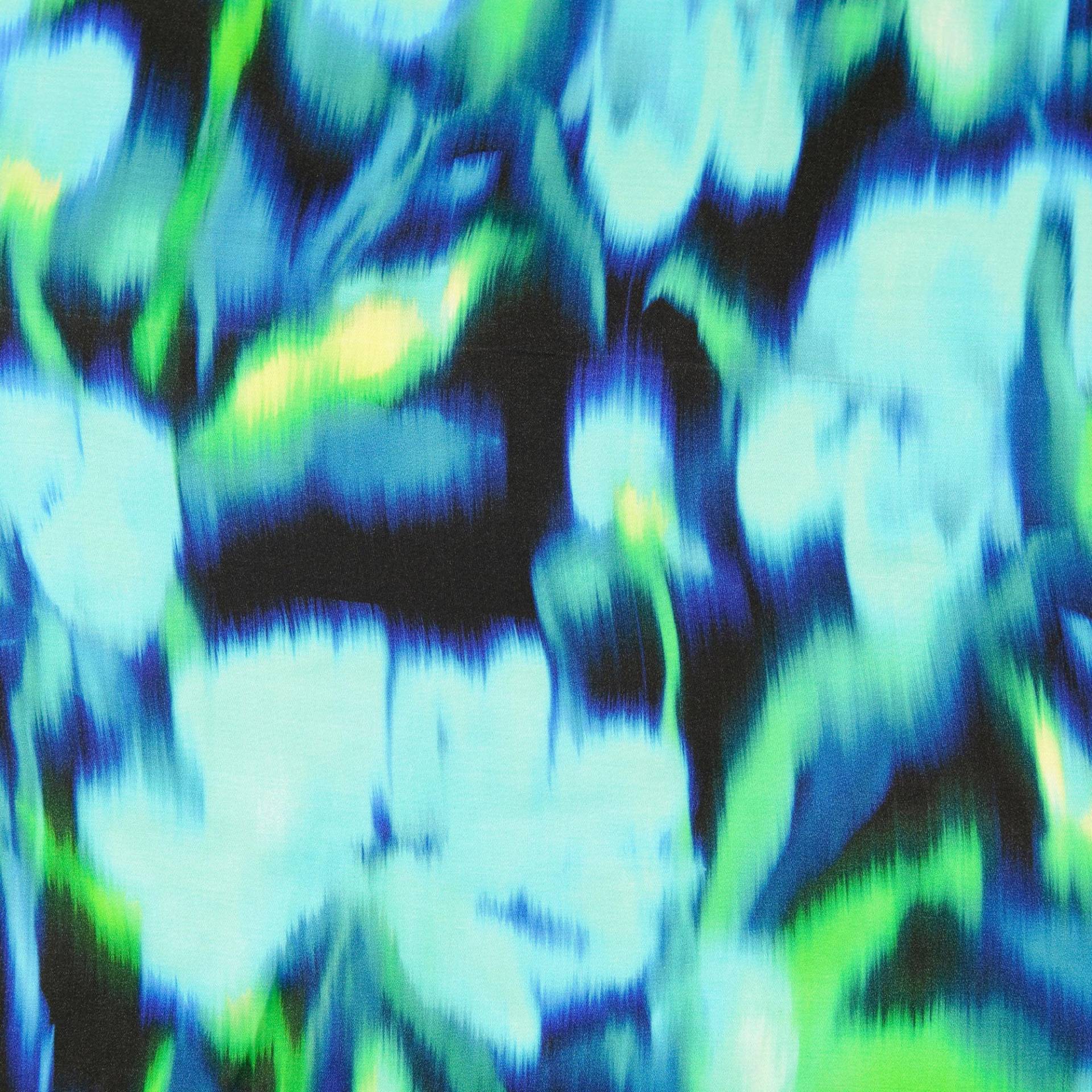 Viskose Satin Blurred Flowers, türkis Viskose Satin Blurred Flowers, türkis von Stoffe Hemmers