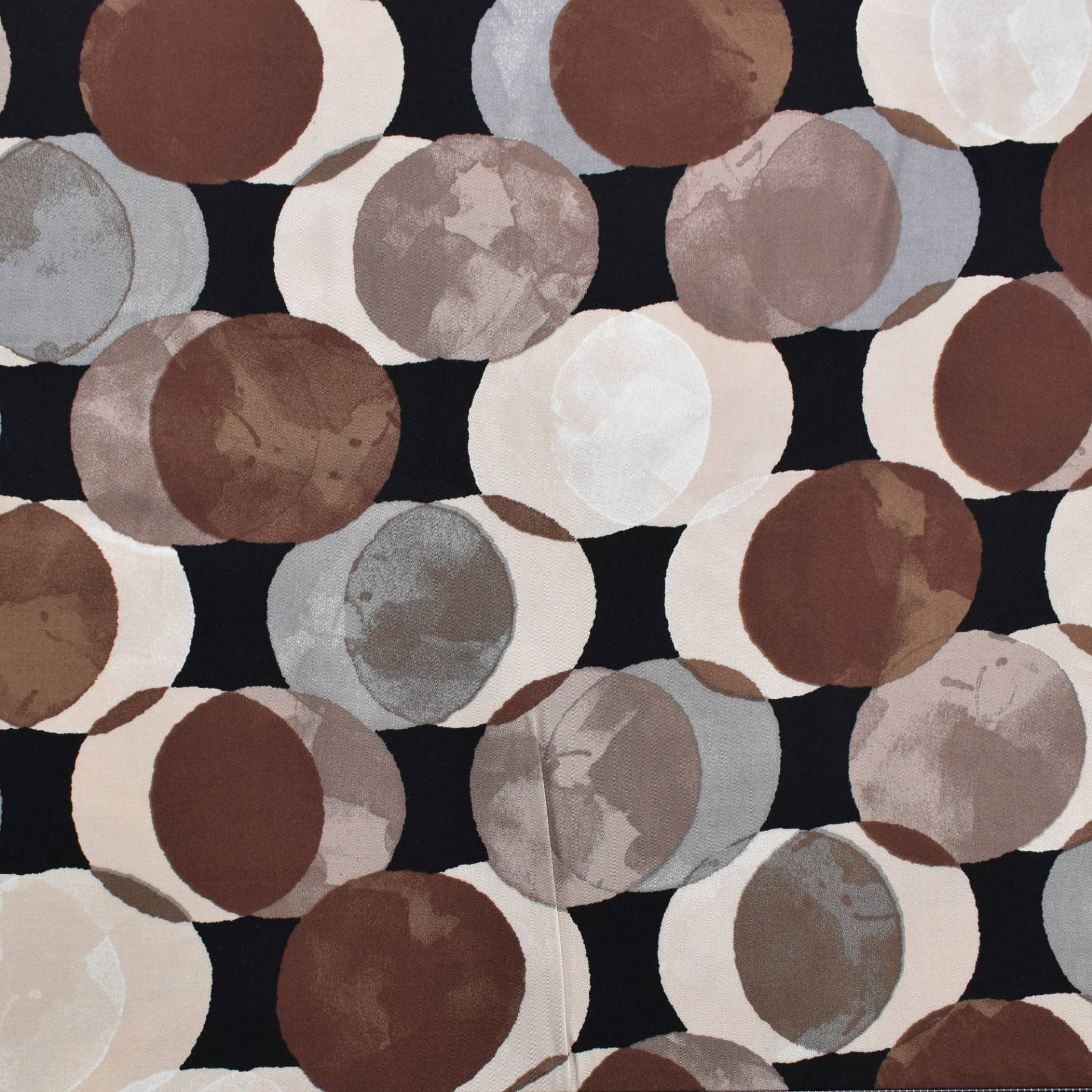 Viskose Satin Dots, braun von Stoffe Hemmers