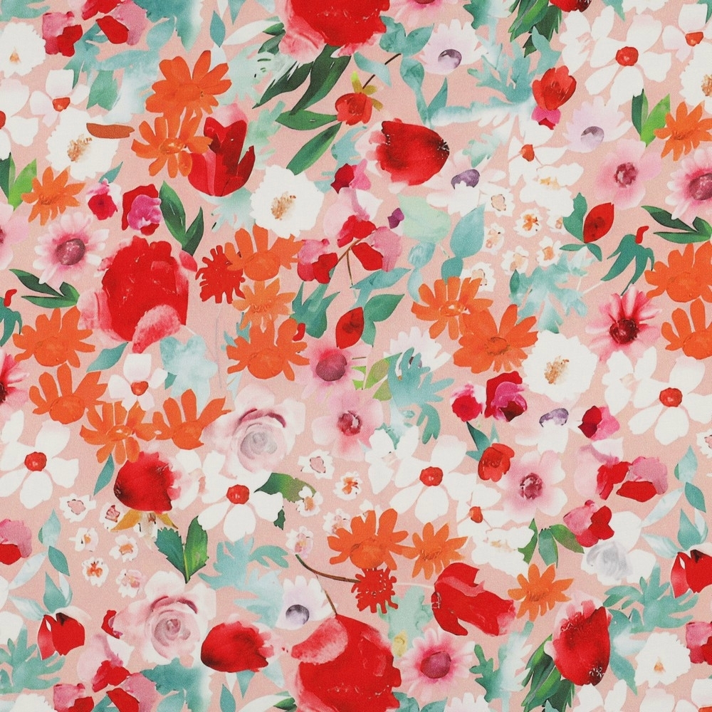 Viskose Satin Flower Dream, apricot Viskose Satin Flower Dream, apricot von Stoffe Hemmers
