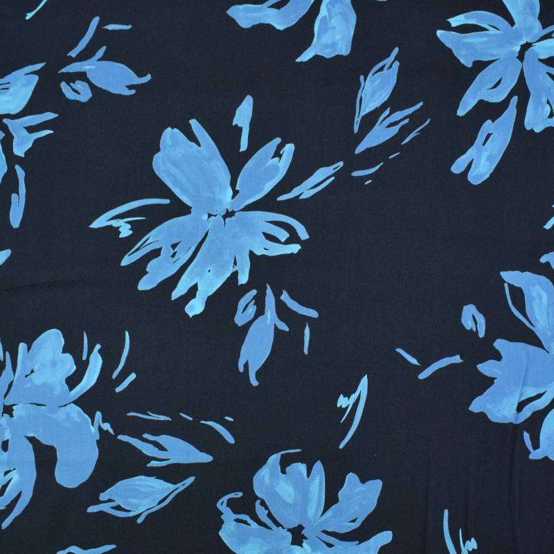 Viskose Satin Flowers, türkis Viskose Satin Flowers, türkis von Stoffe Hemmers