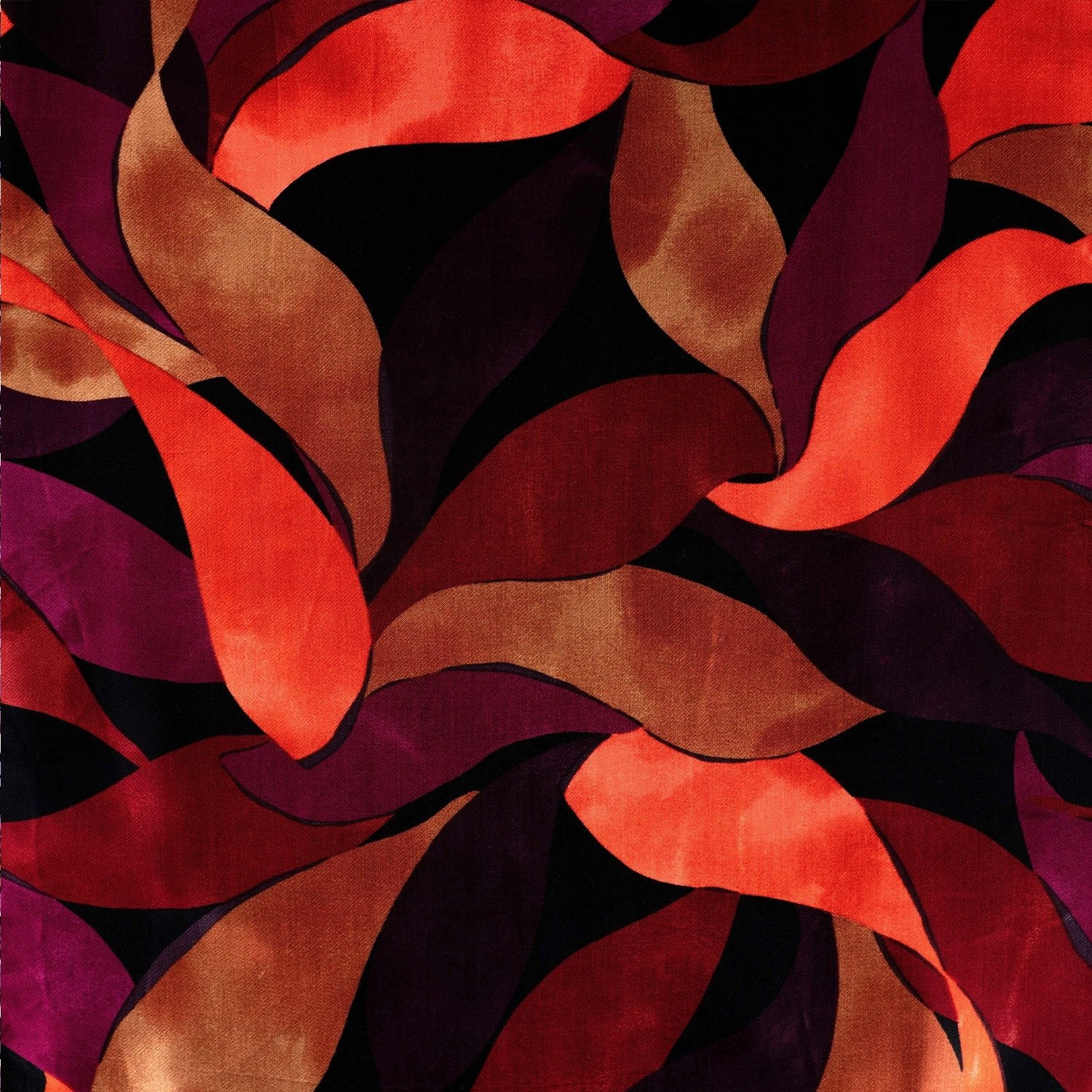 Viskose Satin Leaves, rot Viskose Satin Leaves, rot von Stoffe Hemmers
