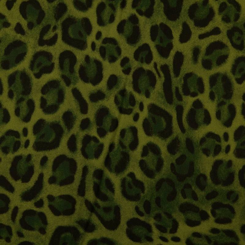 Viskose Satin Leo Love, oliv von Stoffe Hemmers