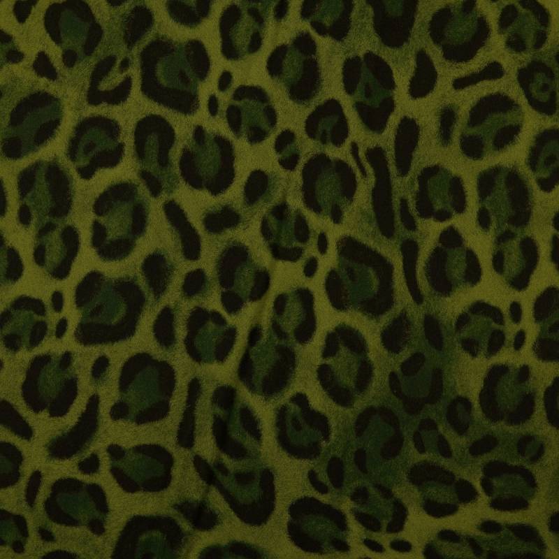 Viskose Satin Leo Love, oliv von Stoffe Hemmers