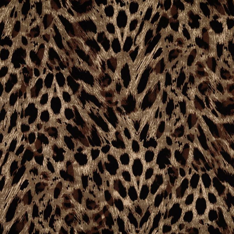 Viskose Satin Leo Spots, braun von Stoffe Hemmers