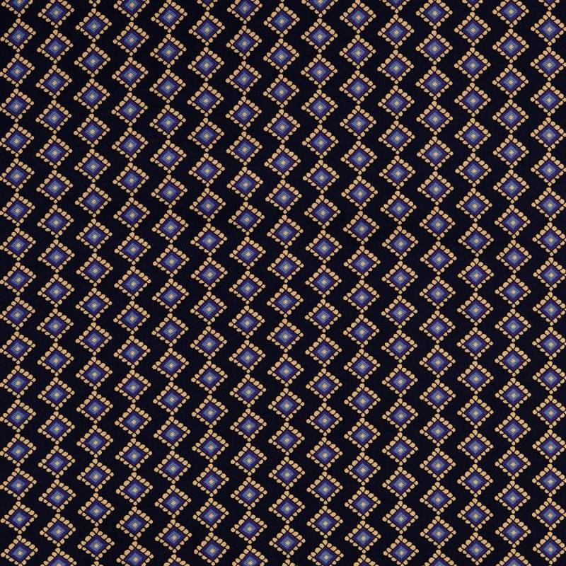 Viskose Twill Geometrics, dunkelblau von Stoffe Hemmers