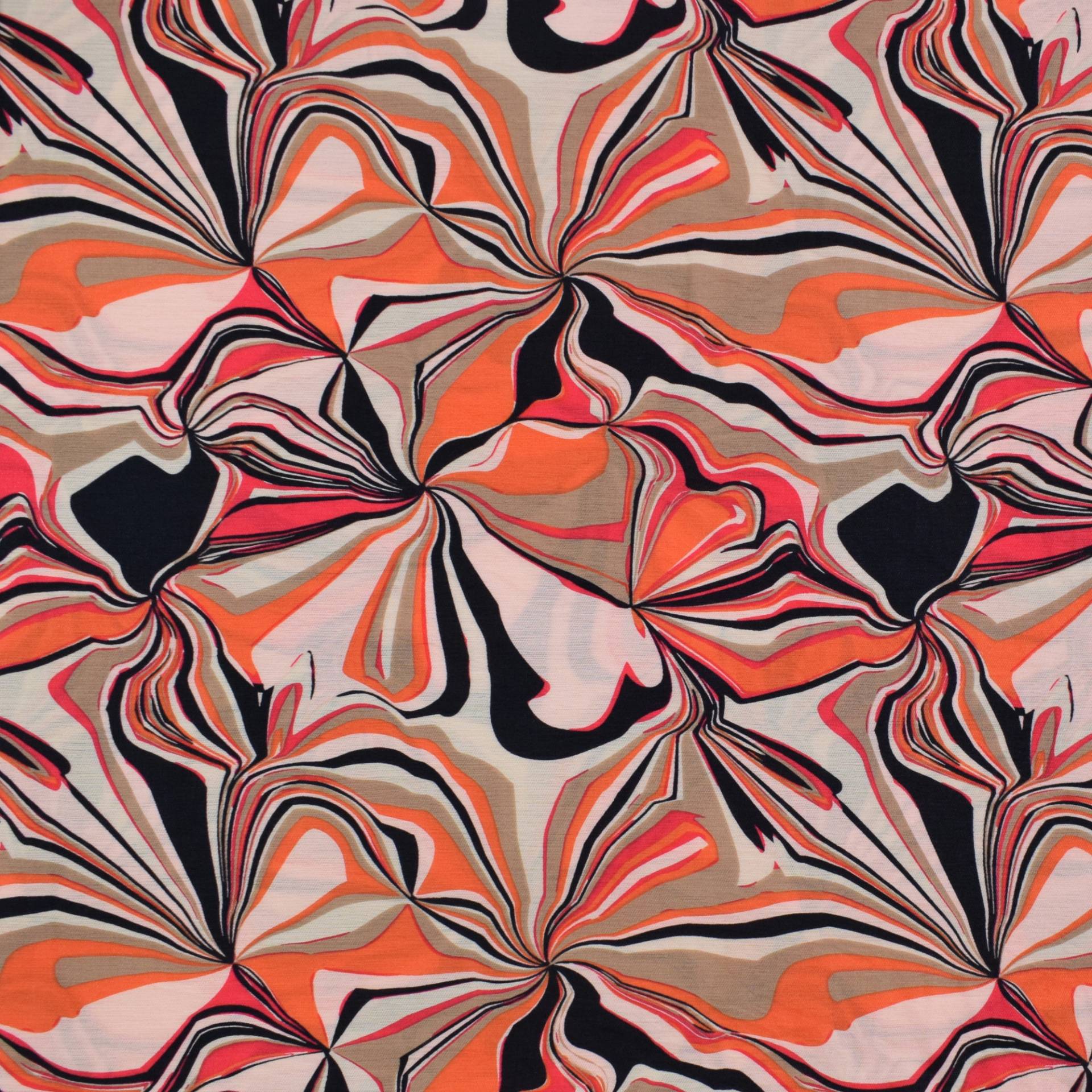 Viskose Twill Oil Flowers, orange Viskose Twill Oil Flowers, orange von Stoffe Hemmers