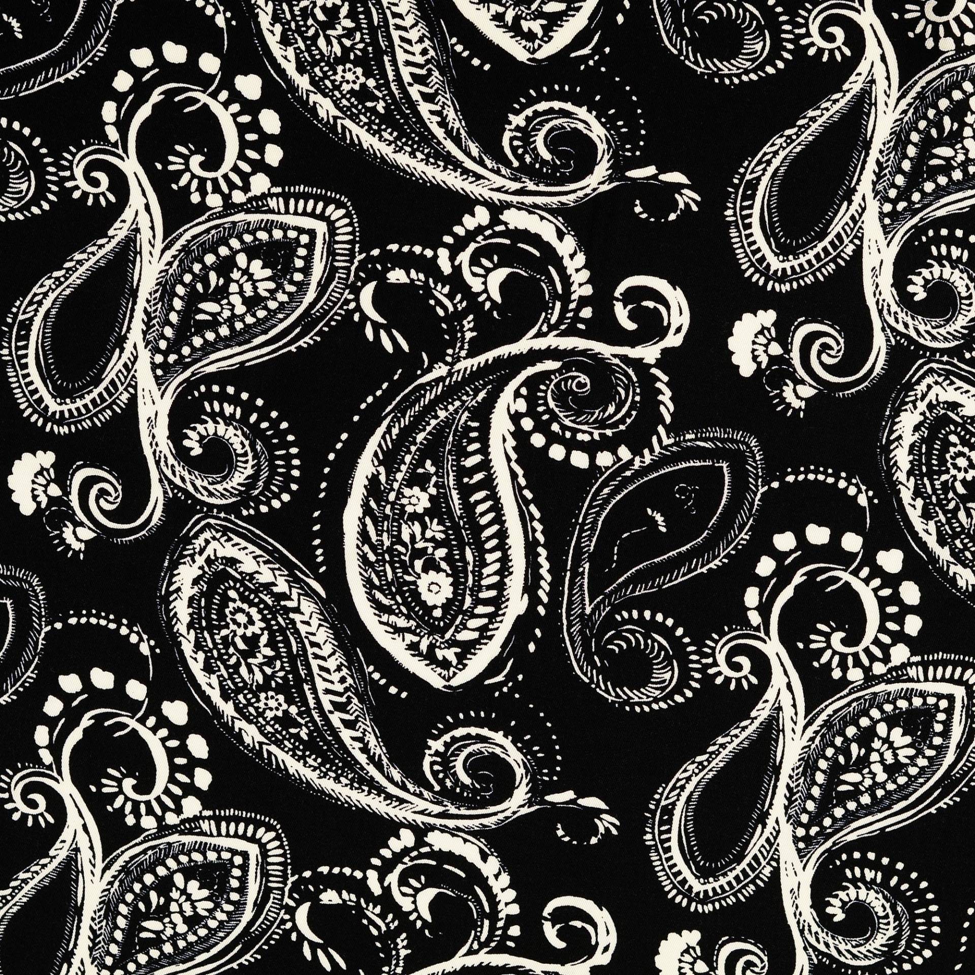 Viskose Twill Paisley, schwarz Viskose Twill Paisley, schwarz von Stoffe Hemmers