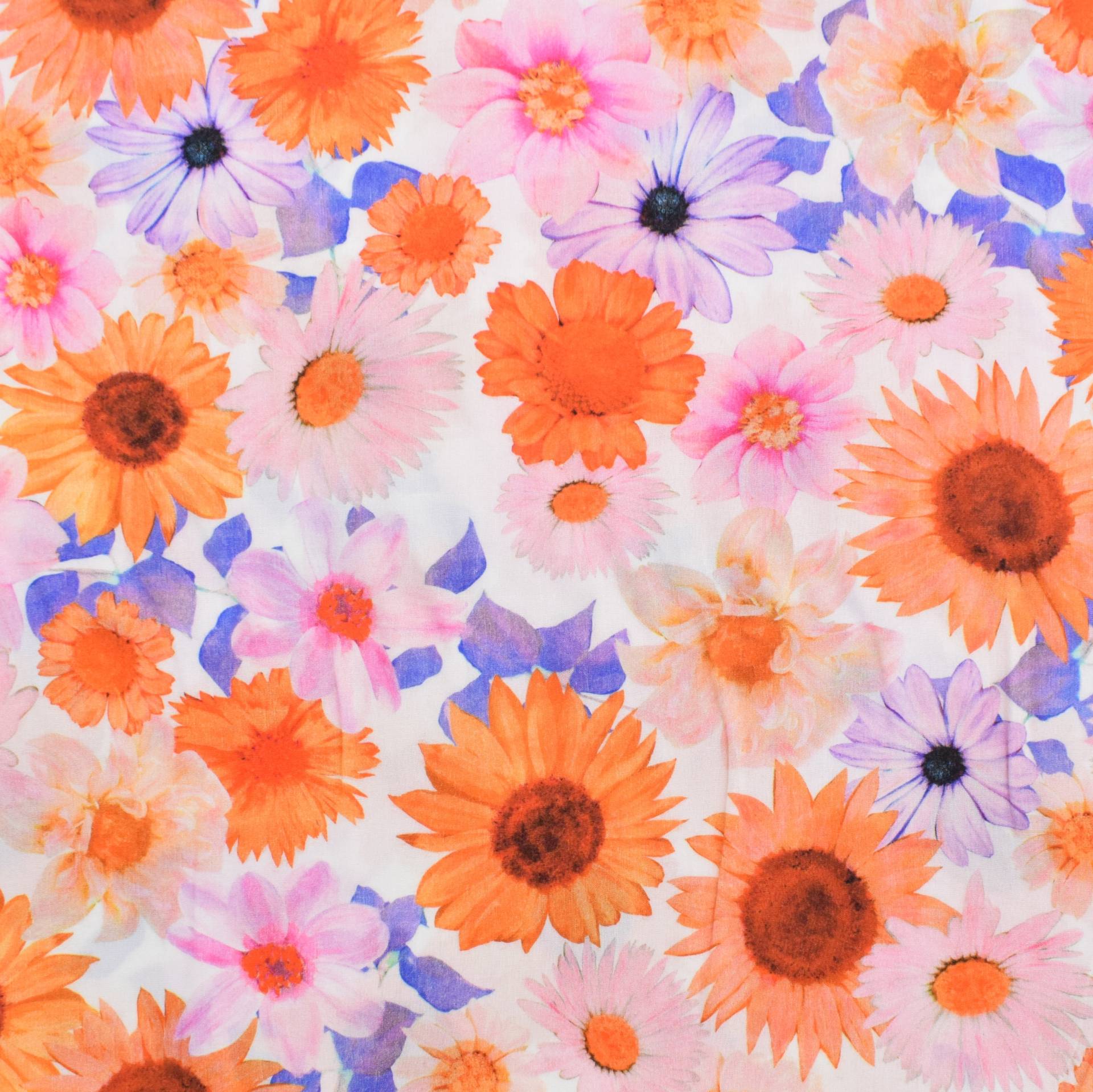 Viskose Voile Blumenliebe, weiß Viskose Voile Blumenliebe, weiß von Stoffe Hemmers