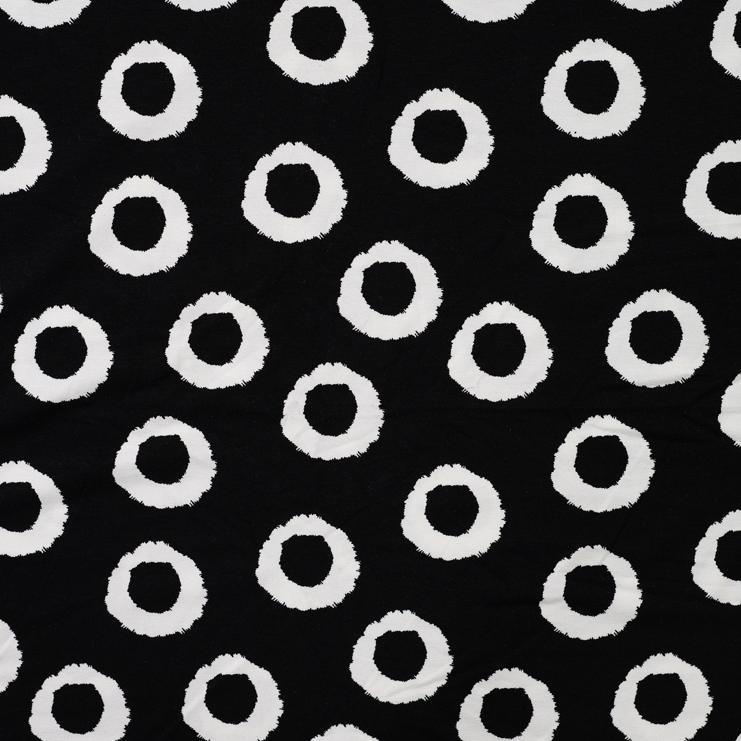 Viskosejersey Circles, schwarz von Stoffe Hemmers