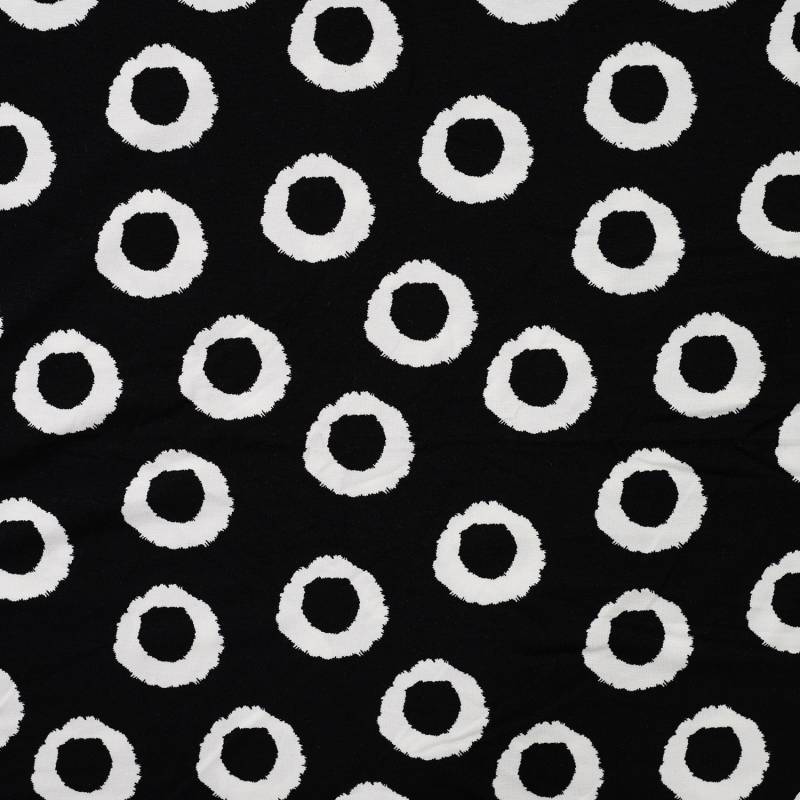 Viskosejersey Circles, schwarz von Stoffe Hemmers
