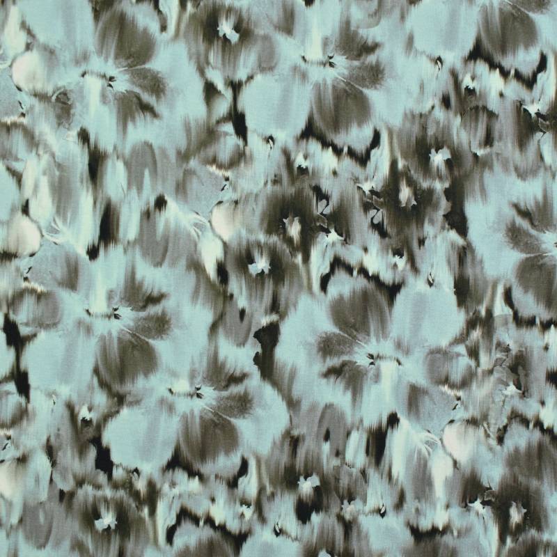 Viskosejersey Faded Flowers, mint von Stoffe Hemmers