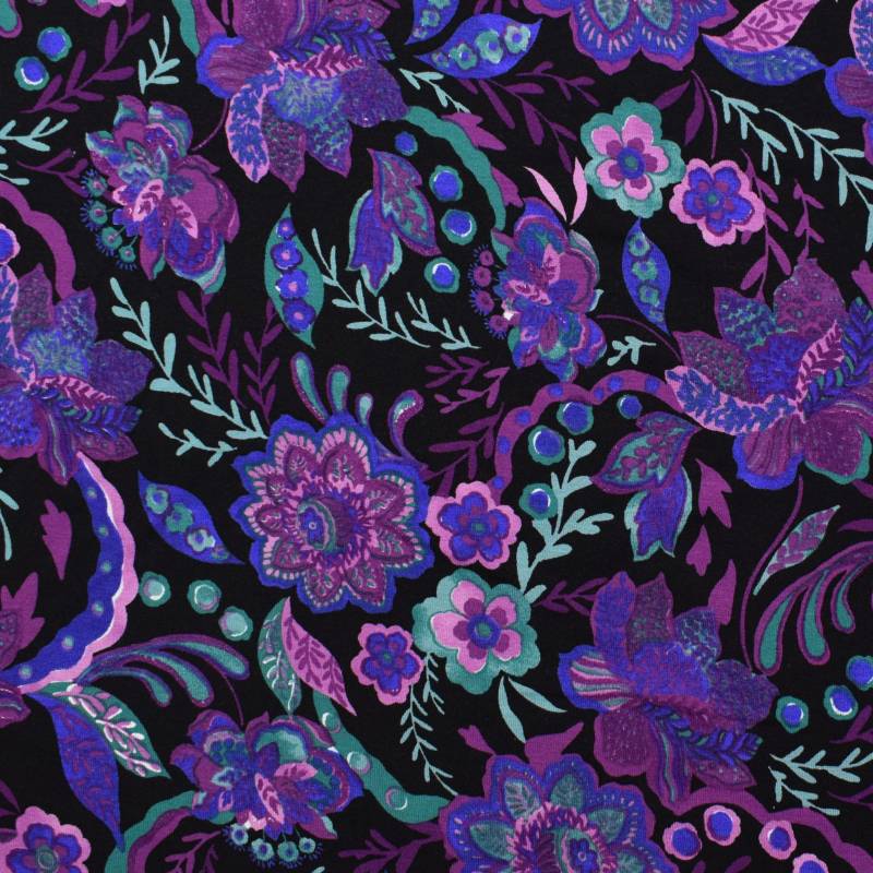 Viskosejersey Flower Dream, lila Viskosejersey Flower Dream, lila von Stoffe Hemmers