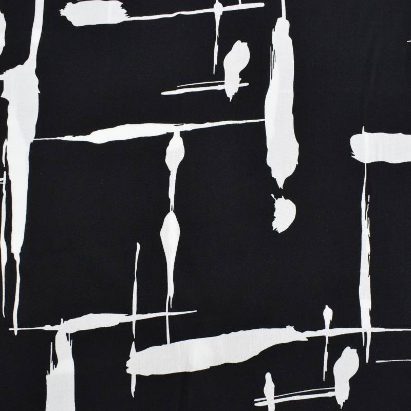 Viskosestoff Painted Stripes, schwarz von Stoffe Hemmers