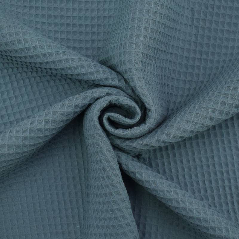Waffelpiqué Ariana, taubenblau von Stoffe Hemmers
