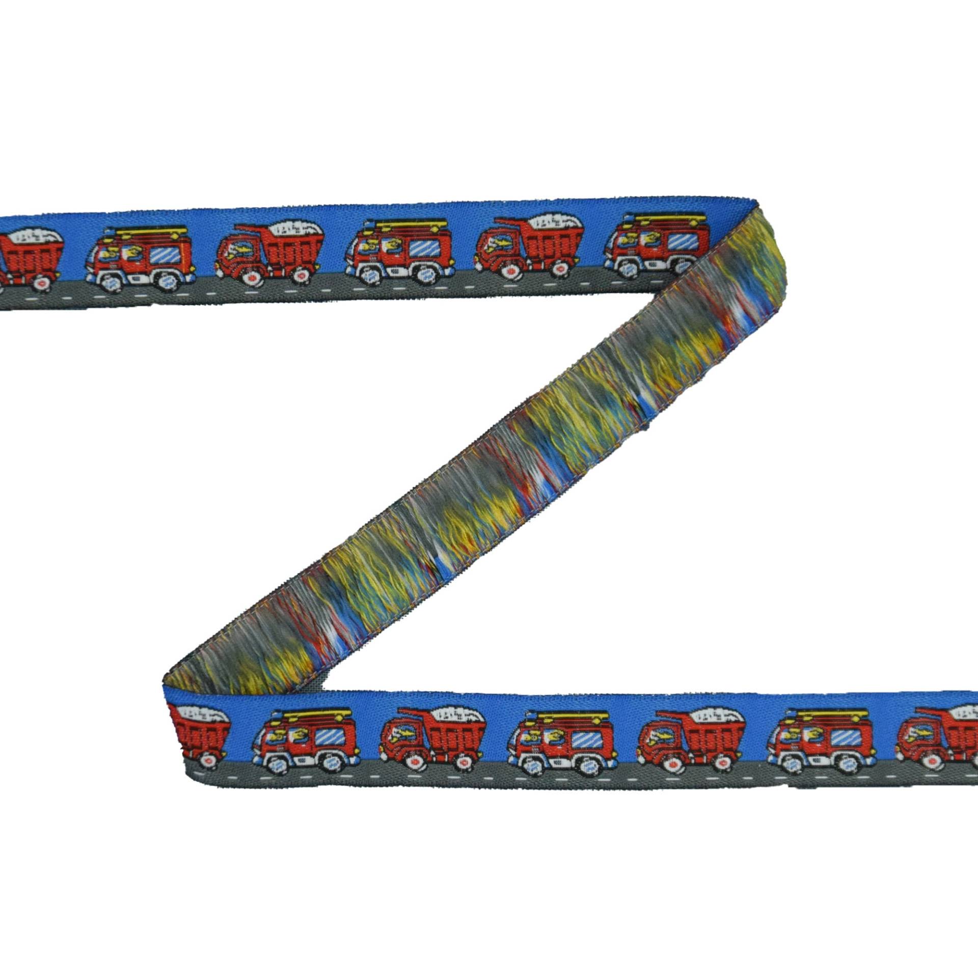 Webband Fahrzeuge 17 mm, blau Webband Fahrzeuge 17 mm, blau von Stoffe Hemmers