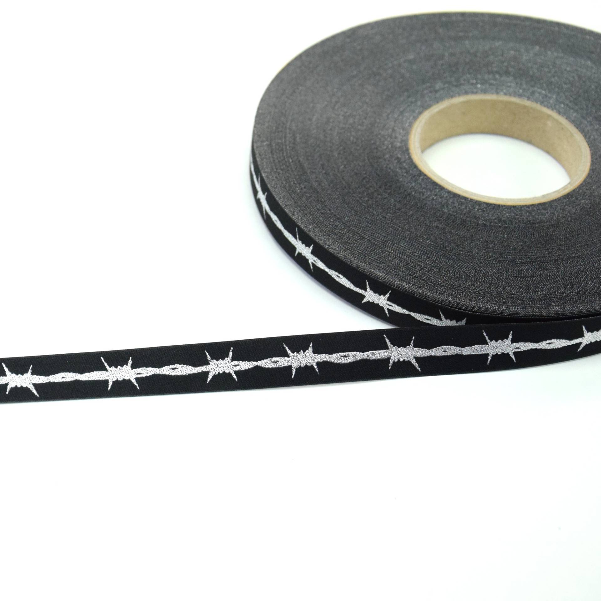 Webband Stacheldraht schwarz/lurex Webband Stacheldraht schwarz/lurex von Stoffe Hemmers