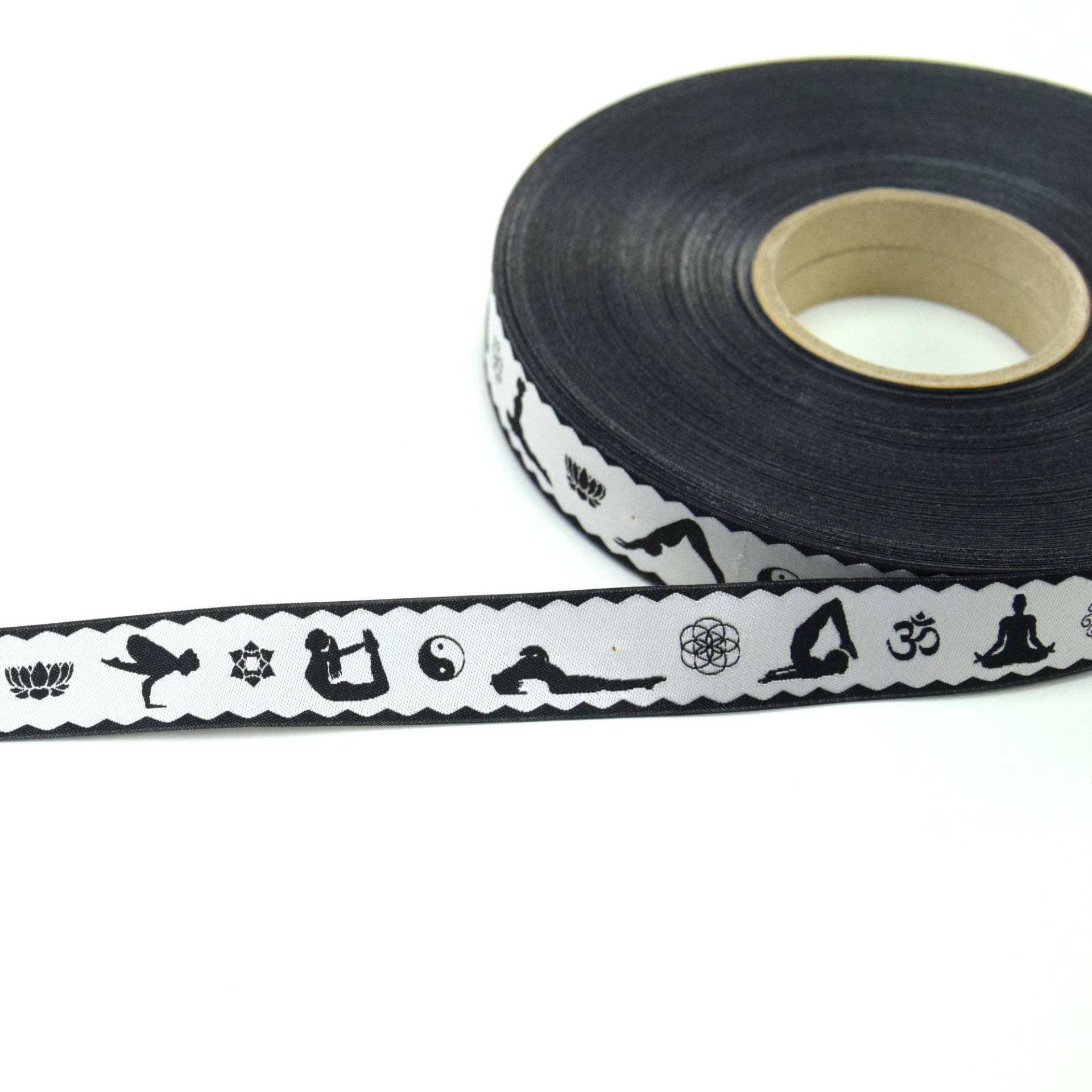 Webband Yoga asana, weiss/schwarz Webband Yoga asana, weiss/schwarz von Stoffe Hemmers