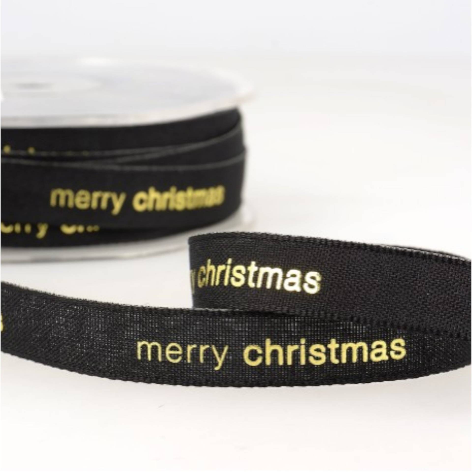 Webband merry christmas, schwarz von Stoffe Hemmers