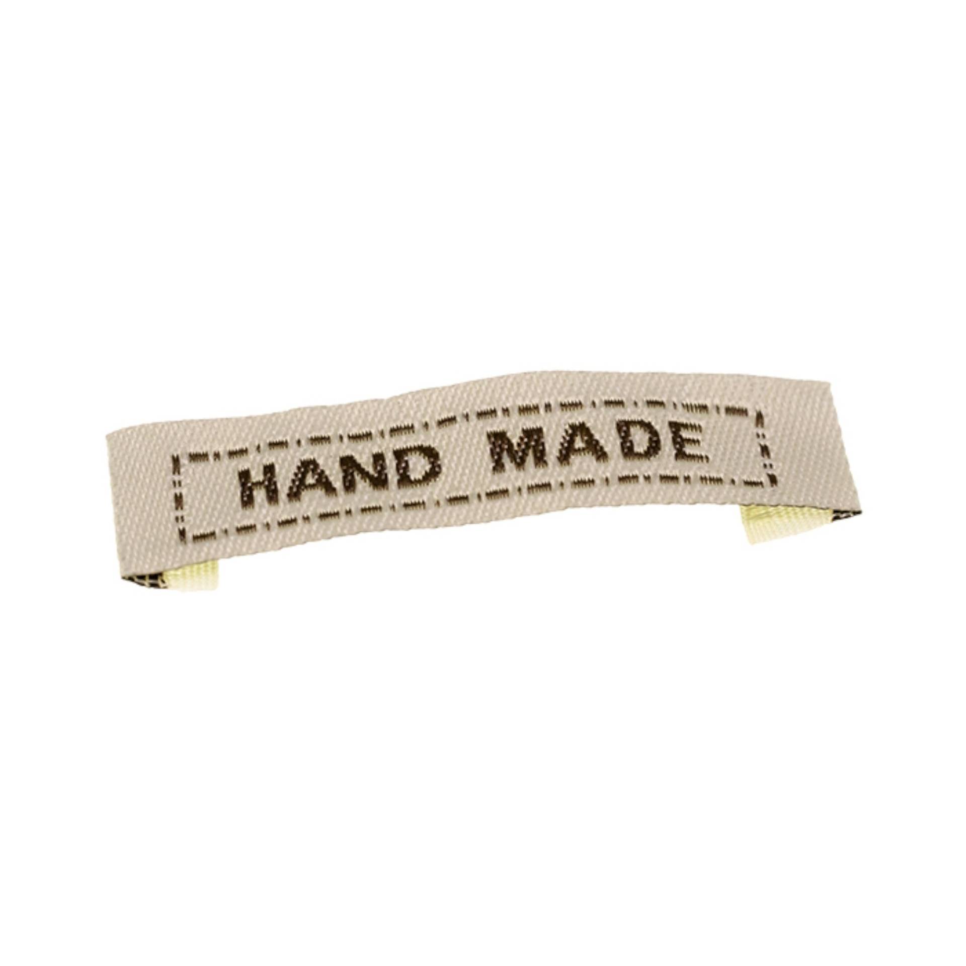 Webetikett Hand Made, beige Webetikett Hand Made, beige von Stoffe Hemmers