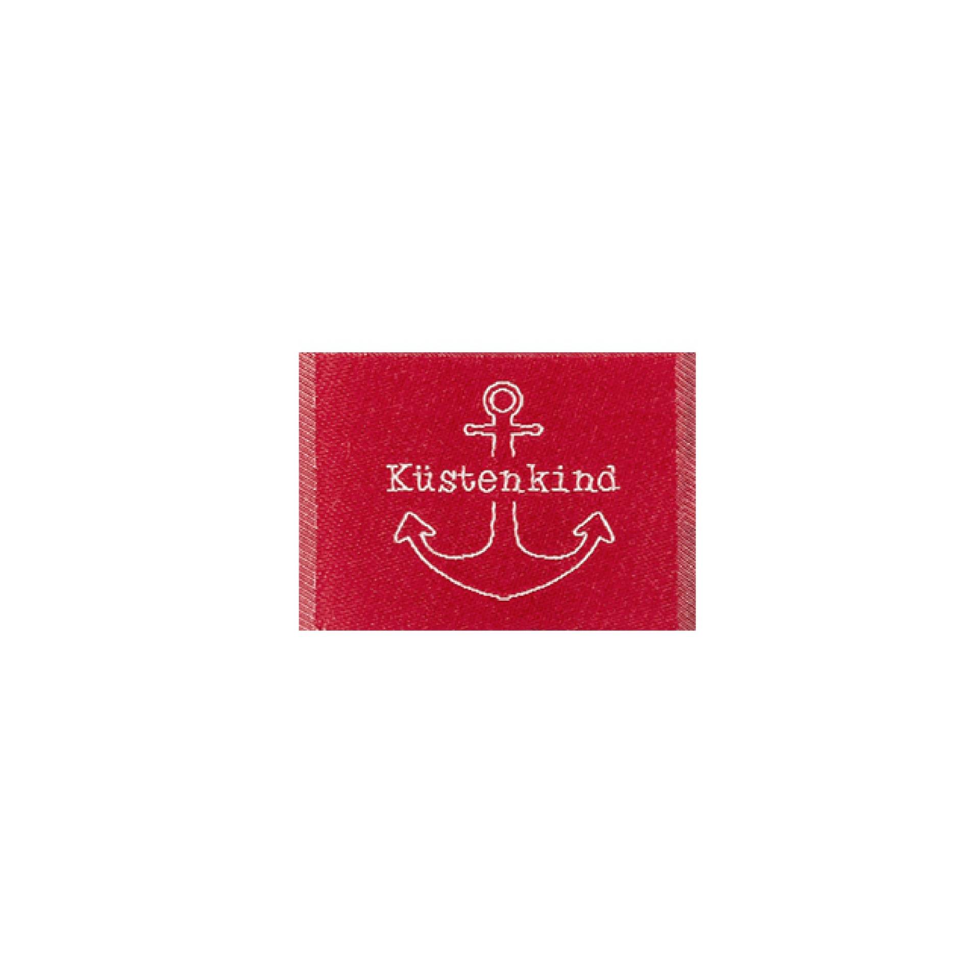 Webetikett Küstenkind, rot Webetikett Küstenkind, rot von Stoffe Hemmers
