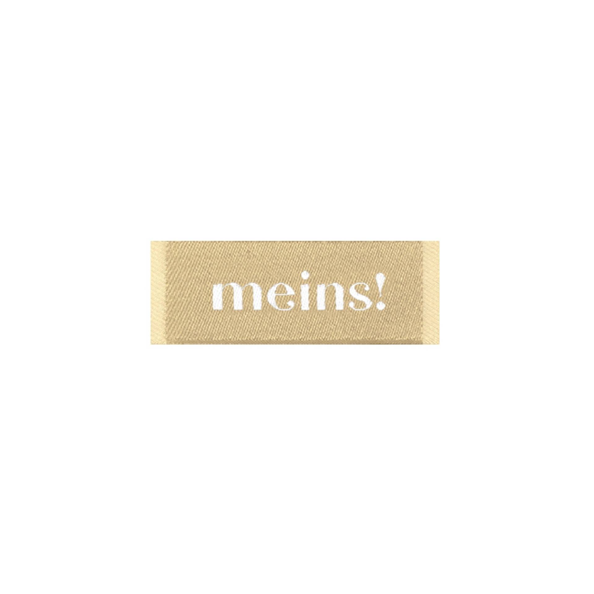 Webetikett Meins!, beige von Stoffe Hemmers