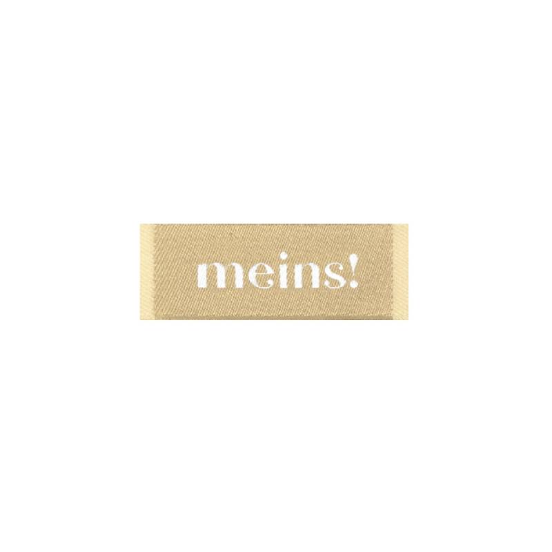 Webetikett Meins!, beige von Stoffe Hemmers