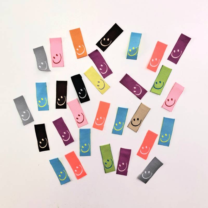 Webetikett-Set Smiley, 30 Stück von Stoffe Hemmers