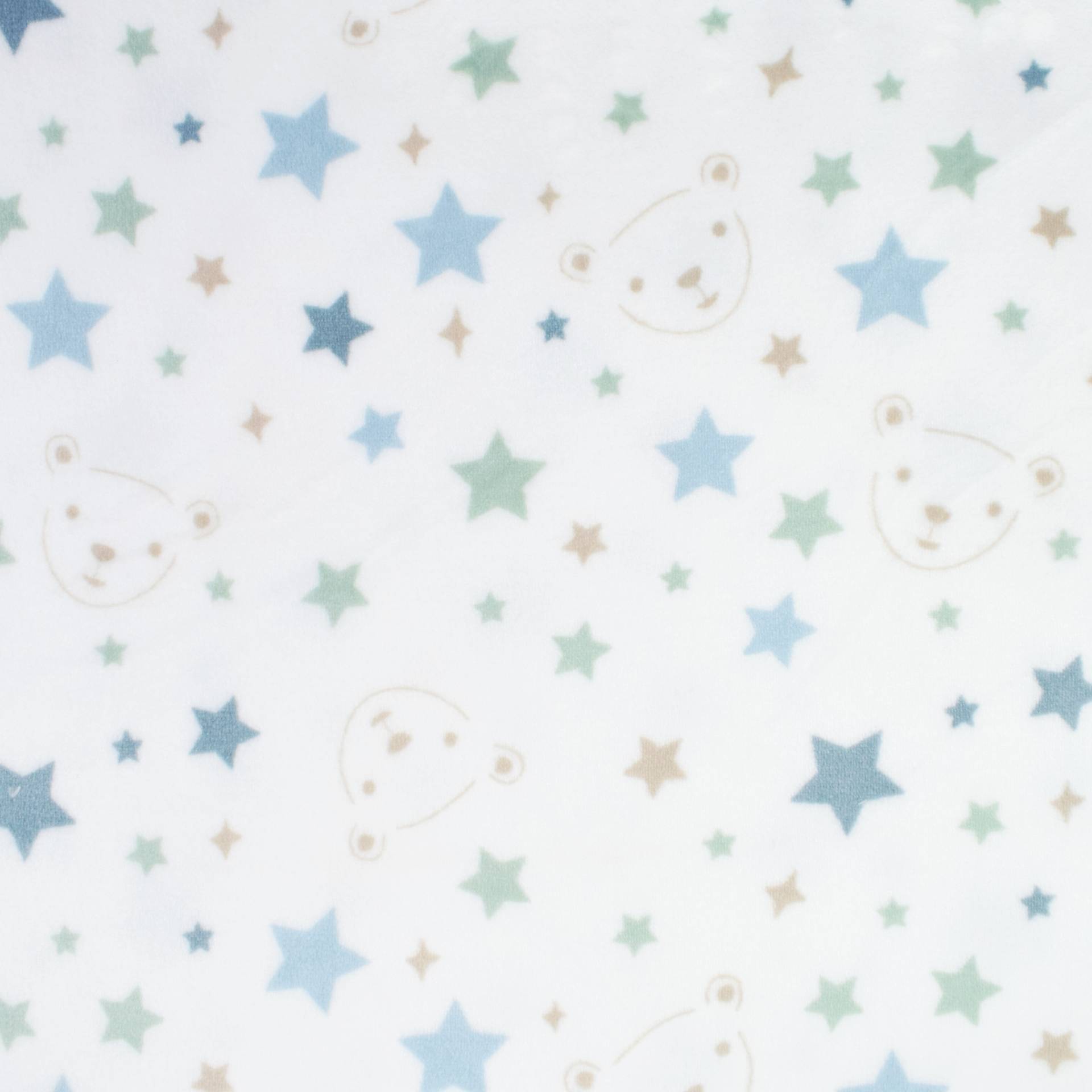 Wellnessfleece Bear and Stars, wollweiß von Stoffe Hemmers