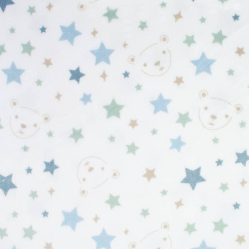 Wellnessfleece Bear and Stars, wollweiß Wellnessfleece Bear and Stars, wollweiß von Stoffe Hemmers