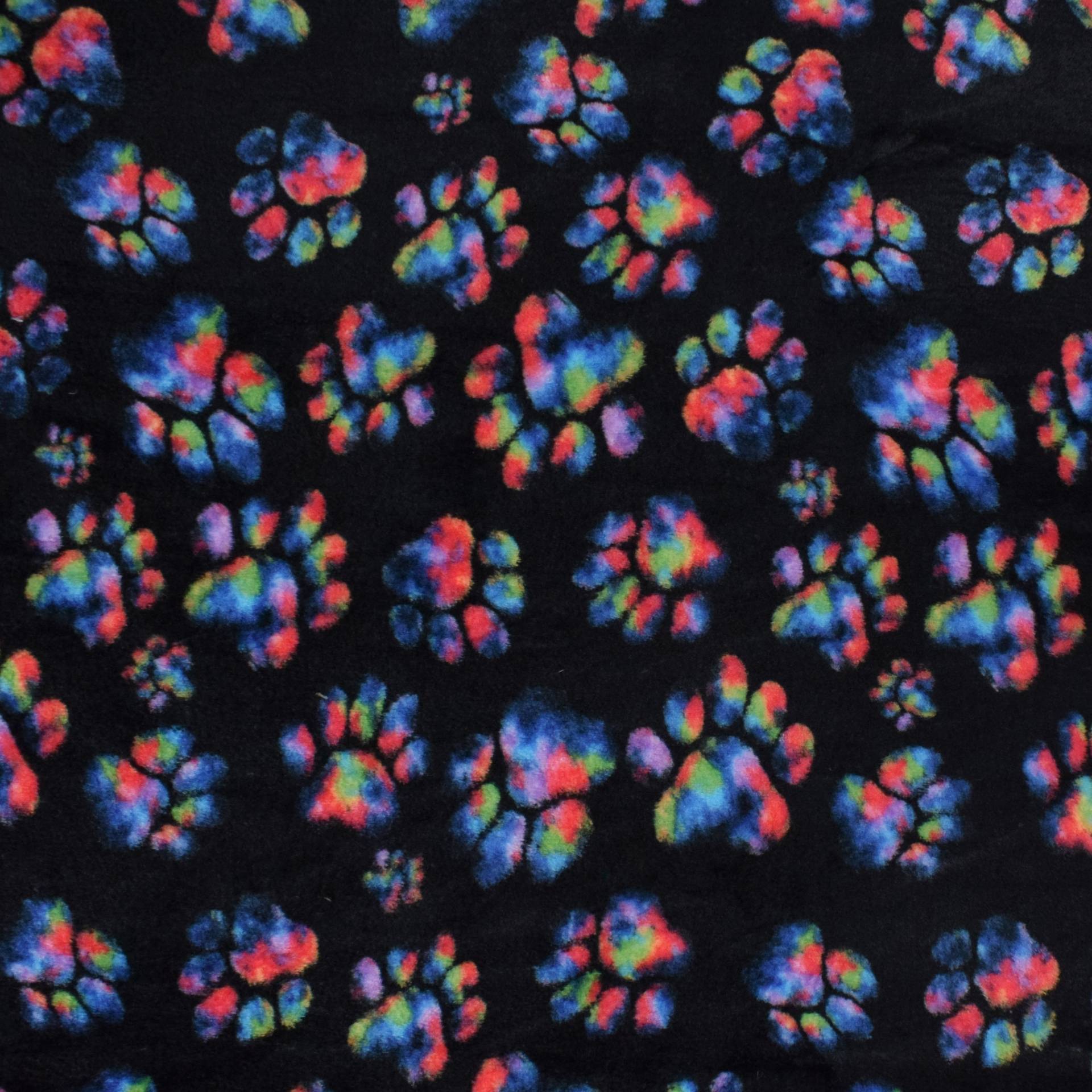 Wellnessfleece Color Paws, schwarz von Stoffe Hemmers