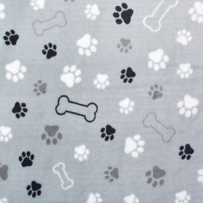 Wellnessfleece Dogs, hellgrau von Stoffe Hemmers