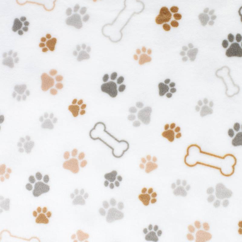 Wellnessfleece Dogs, weiß von Stoffe Hemmers