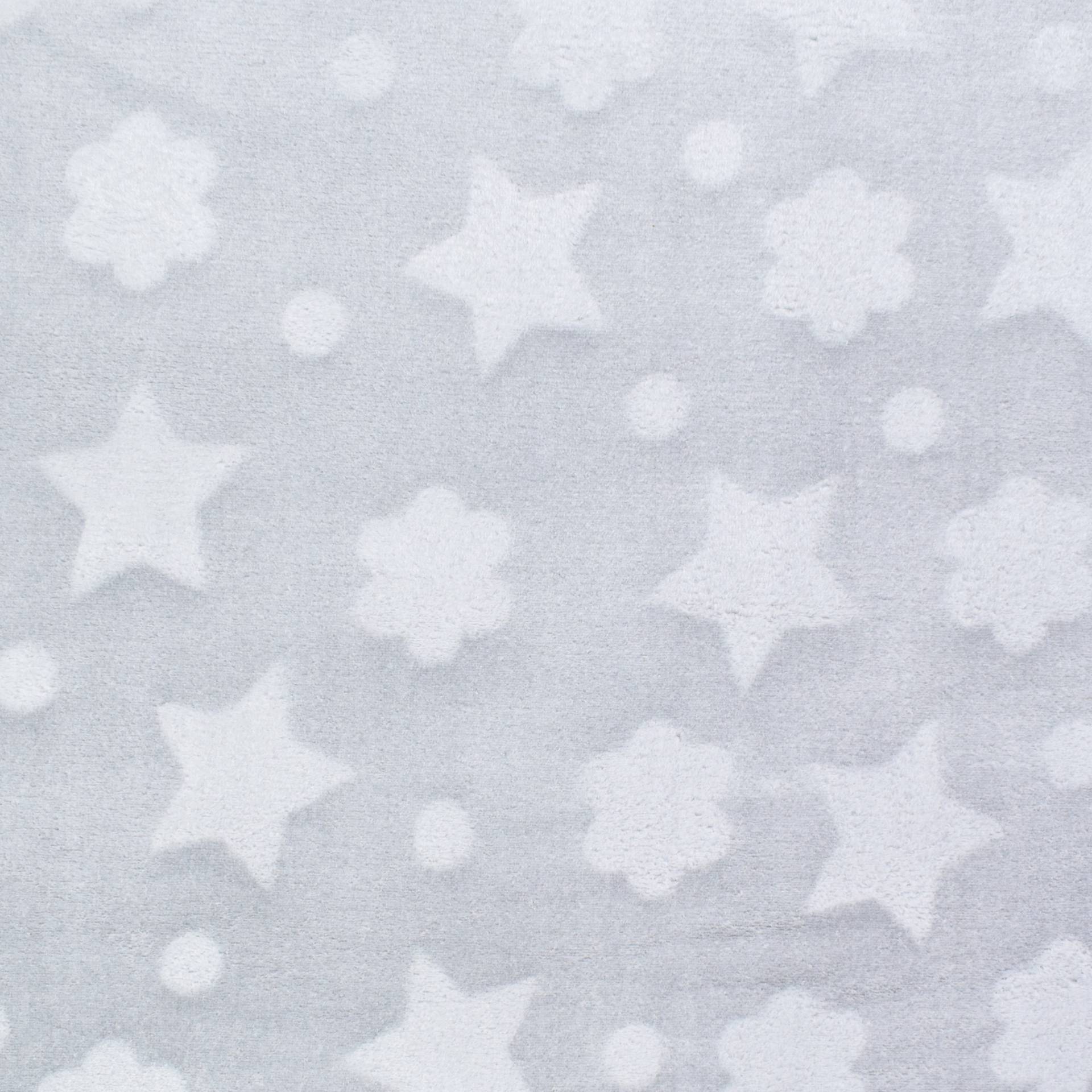 Wellnessfleece Flowers and Stars, hellgrau von Stoffe Hemmers