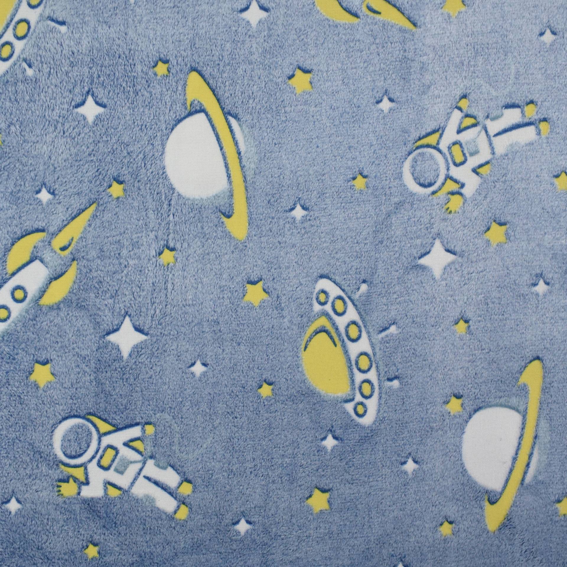 Wellnessfleece Glow in the Dark Astronaut, blau Wellnessfleece Glow in the Dark Astronaut, blau von Stoffe Hemmers