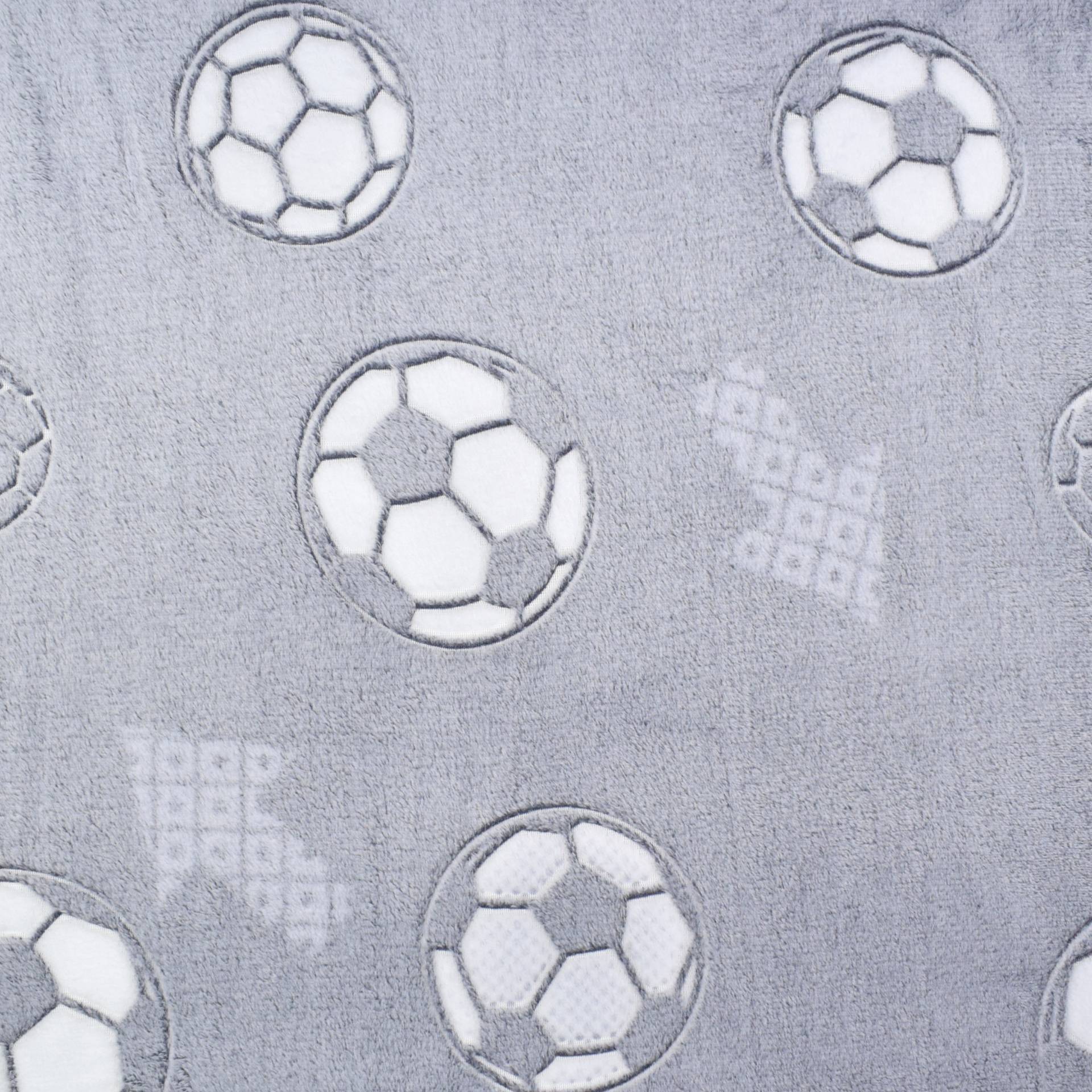Wellnessfleece Glow in the Dark Fußball, hellgrau von Stoffe Hemmers