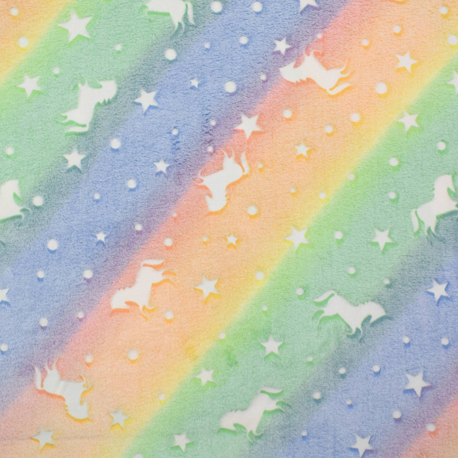 Wellnessfleece Glow in the Dark Unicorn Dream, multicolor von Stoffe Hemmers